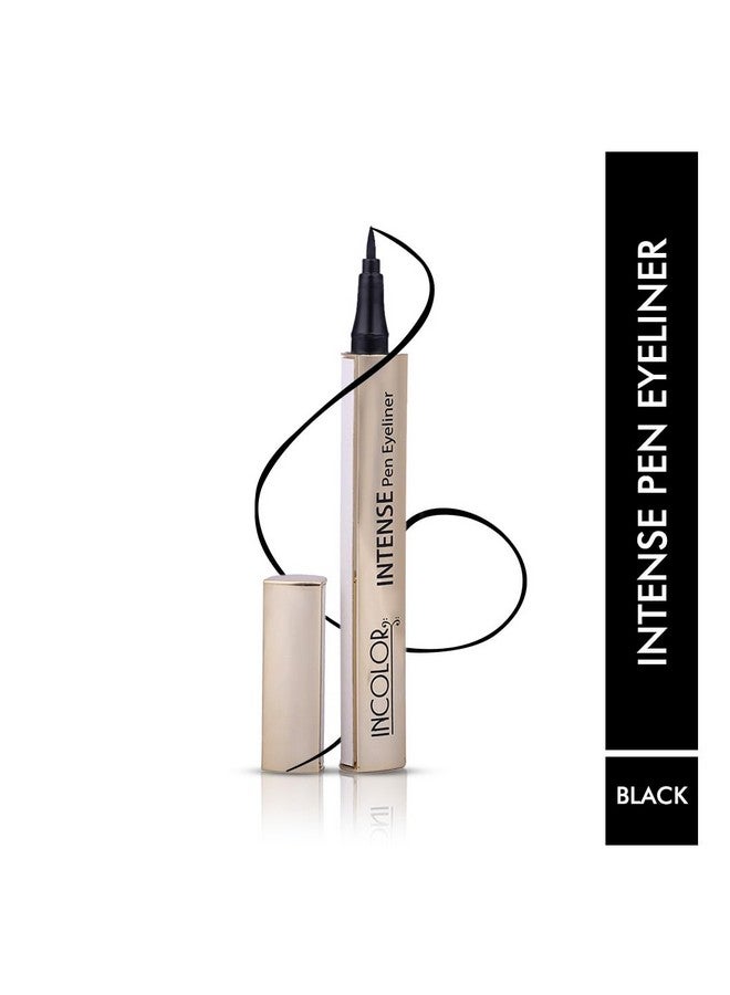 INCOLOR Intense Easy Liquid Pen No-Skip Eyeliner, Satin Finish, Waterproof Formula, Eye Liner Makeup, Pitch Black, 2Gms - Image 2