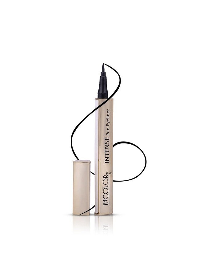 INCOLOR Intense Easy Liquid Pen No-Skip Eyeliner, Satin Finish, Waterproof Formula, Eye Liner Makeup, Pitch Black, 2Gms - Image 1
