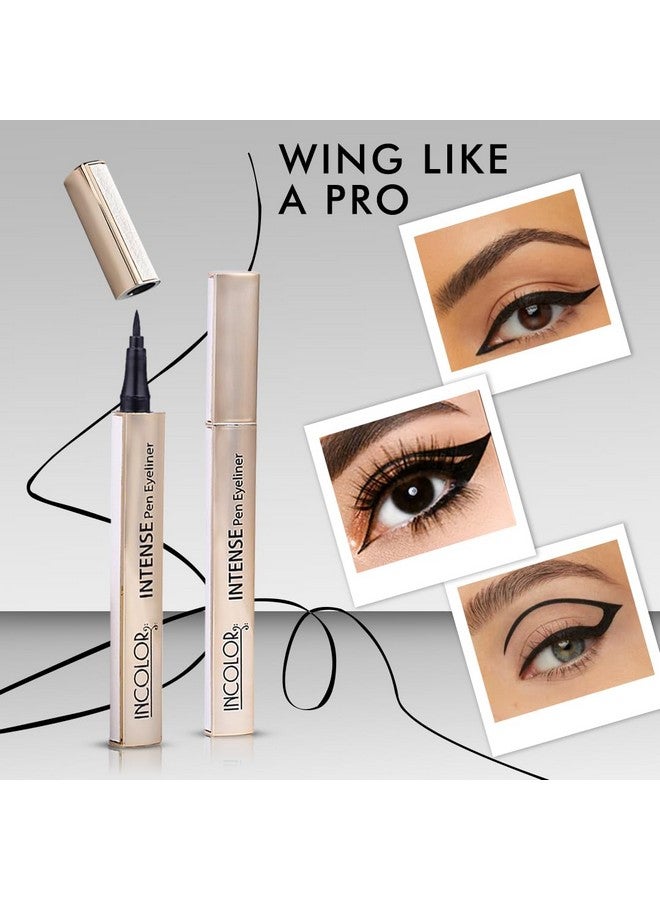 INCOLOR Intense Easy Liquid Pen No-Skip Eyeliner, Satin Finish, Waterproof Formula, Eye Liner Makeup, Pitch Black, 2Gms - Image 4