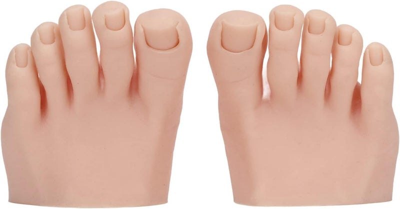 Estink Fake Foot Model 1 Pair Nail Art Training Display Fake Half Foot Model Pedicure Practice Silicone Foot Model for Nail Art and Training Institution Nail Salon