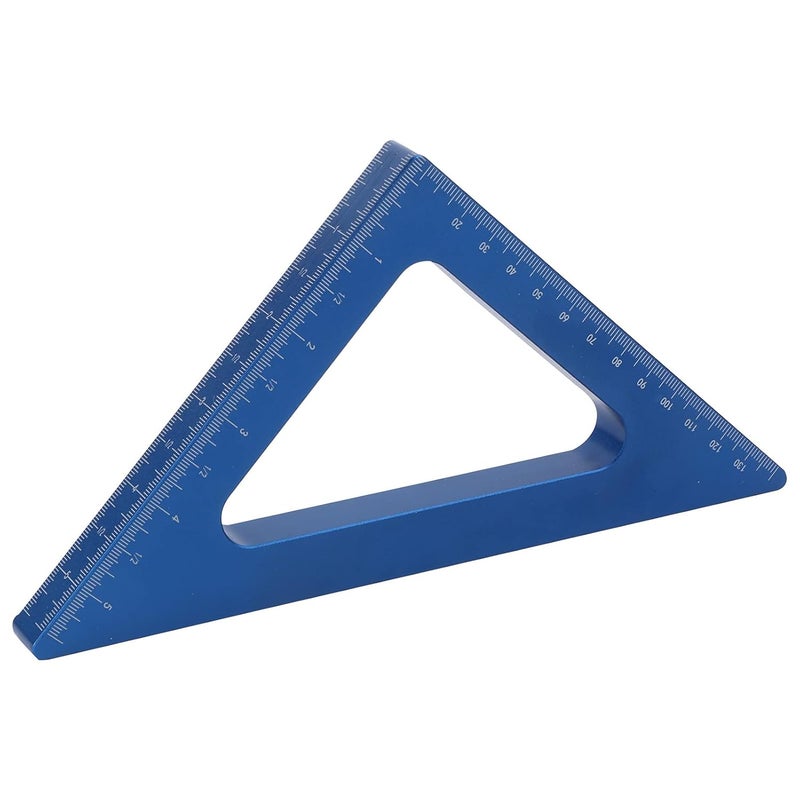 90 Degree Aluminum Alloy Ruler Blue Metric Inch Woodworking Measuring Square Tool - Image 4