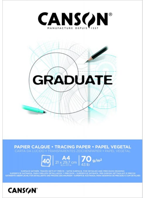 Graduate Tracing Paper Tracing Sketchbook Block 70 gr A4 40 Sheets
