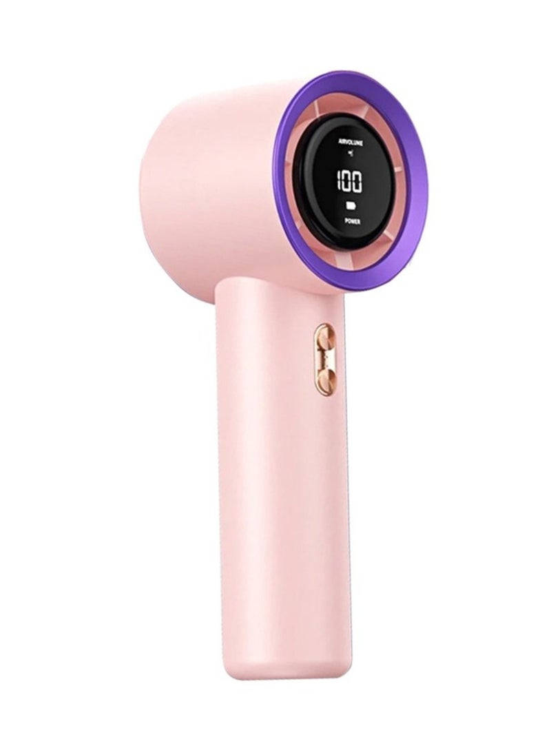 VIO High Speed Portable Small Handheld Turbo Fan 5 Speed Personal Fan with Digital Display Compact Handheld Fan Mini Fan with Concentrated Turbo Wind Low Noise Battery Operated Cooling Fan for  Travel Home Desk Office Indoor Outdoor Summer Beach Pool Picnic Camping  - Image 1