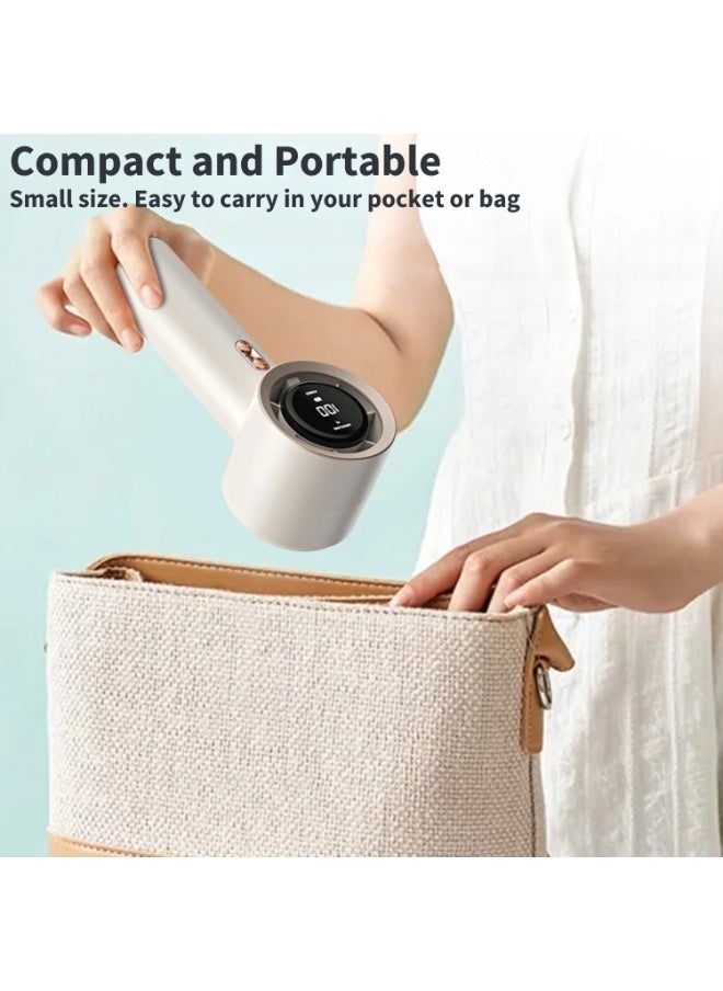 VIO High Speed Portable Small Handheld Turbo Fan 5 Speed Personal Fan with Digital Display Compact Handheld Fan Mini Fan with Concentrated Turbo Wind Low Noise Battery Operated Cooling Fan for  Travel Home Desk Office Indoor Outdoor Summer Beach Pool Picnic Camping  - Image 3