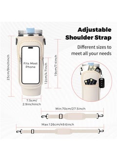 Generic Water Bottle Carrier Bag for Stanley 40oz Tumbler, Water Bottle Holder with Pouch and Adjustable Strap, Sleeve Accessories with Pocket for 40oz Cup (Black)  - Image 4