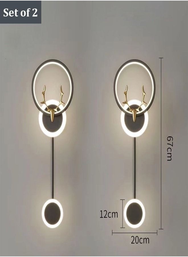 fashionhome - Set of 2 Multipurpose Modern Style Indoor LED Droplight Long Tube Pendant Wall Hanging Decoration Lights for Bedroom and Kitchen - Image 1