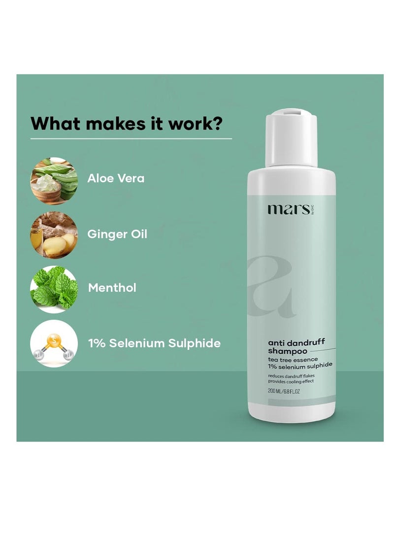 مارس شامبو مارس من جي اتش سي المضاد للقشرة مع خلاصة الصبار والمنثول لحكة فروة الرأس والتحكم في القشرة 200 مل، عبوة من 1 - Image 3