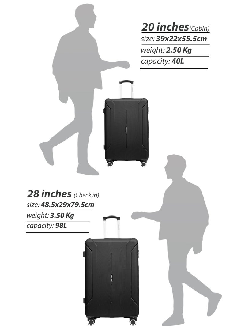 PARAJOHN Cabin Size Lightweigh ABS Hardside Spinner Luggage Trolley -20 Inch | Carrying 10KG 4-Wheel Hardshell Suitcase Black - Image 4