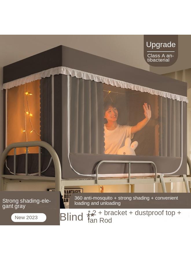 Bluejw Bag Lower Bunk Upper Bunk Fully Enclosed Xin Shading Bed Curtain Dormitory Single Bed Integrated University Mosquito Net Student Dormitory  - Image 1