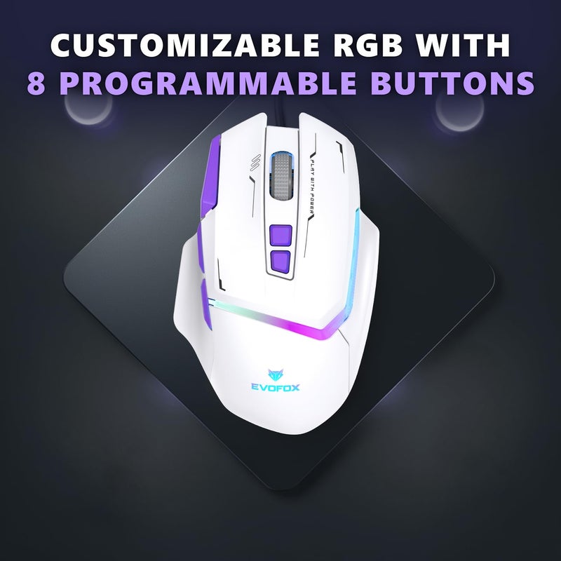 EvoFox Performance Series Banshee Rechargeable Wireless Gaming Mouse (2.4G+BT+Wired), Hyper Connect-Pixart3325 Sensor, Upto 1000Hz Polling Rate & 10000DPI,8 Programmable Buttons,Comprehensive Software - Image 5