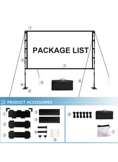 FlashHawk Portable Projector Screen - 84 inch 16:9 4K HD Projector Screen with Stand, Carry Bag for Indoor Outdoor Home Theater Backyard Cinema Camping  - Image 5