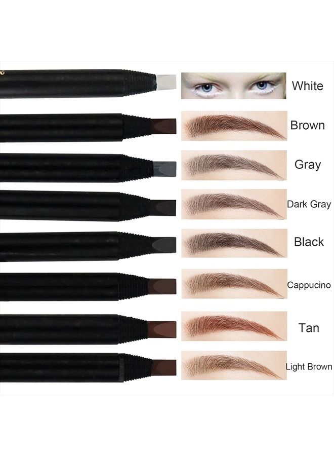 Guapa قلم حواجب Microblading مقاوم للماء مع سلك سحب قابل للتقشير، مجموعة أقلام حواجب للتحديد والملء والتخطيط، ومكياج الوشم والمكياج الدائم، محدد الحواجب التجميلي (5 قطع، أسود) - Image 4