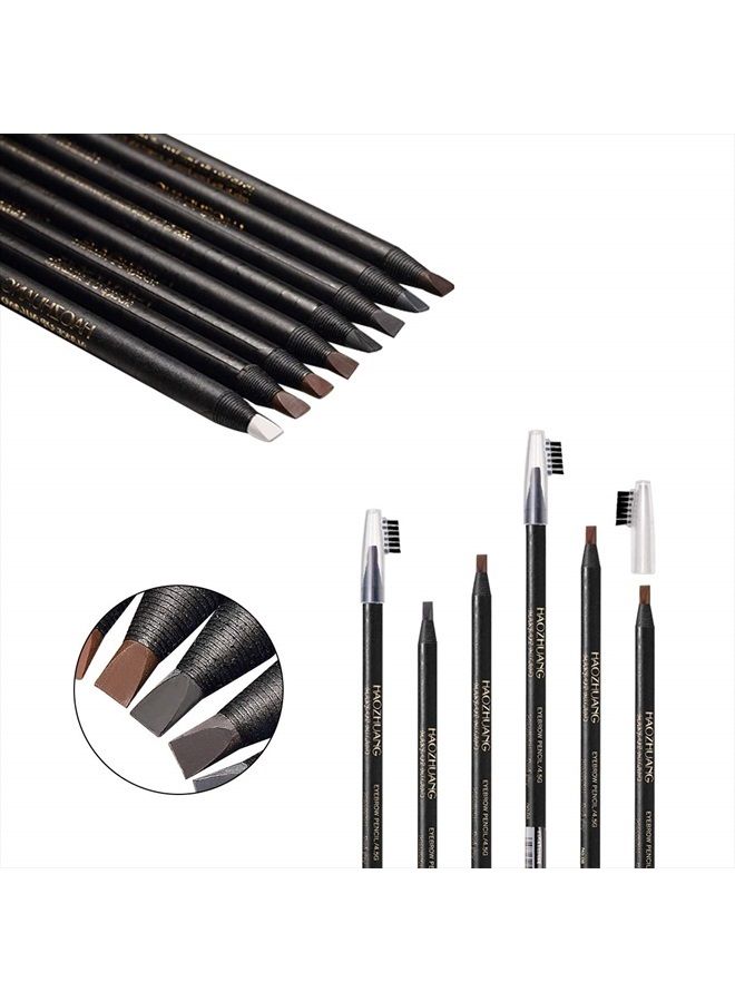 Guapa قلم حواجب Microblading مقاوم للماء مع سلك سحب قابل للتقشير، مجموعة أقلام حواجب للتحديد والملء والتخطيط، ومكياج الوشم والمكياج الدائم، محدد الحواجب التجميلي (5 قطع، أسود) - Image 3