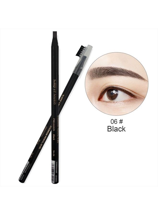 Guapa قلم حواجب Microblading مقاوم للماء مع سلك سحب قابل للتقشير، مجموعة أقلام حواجب للتحديد والملء والتخطيط، ومكياج الوشم والمكياج الدائم، محدد الحواجب التجميلي (5 قطع، أسود) - Image 2
