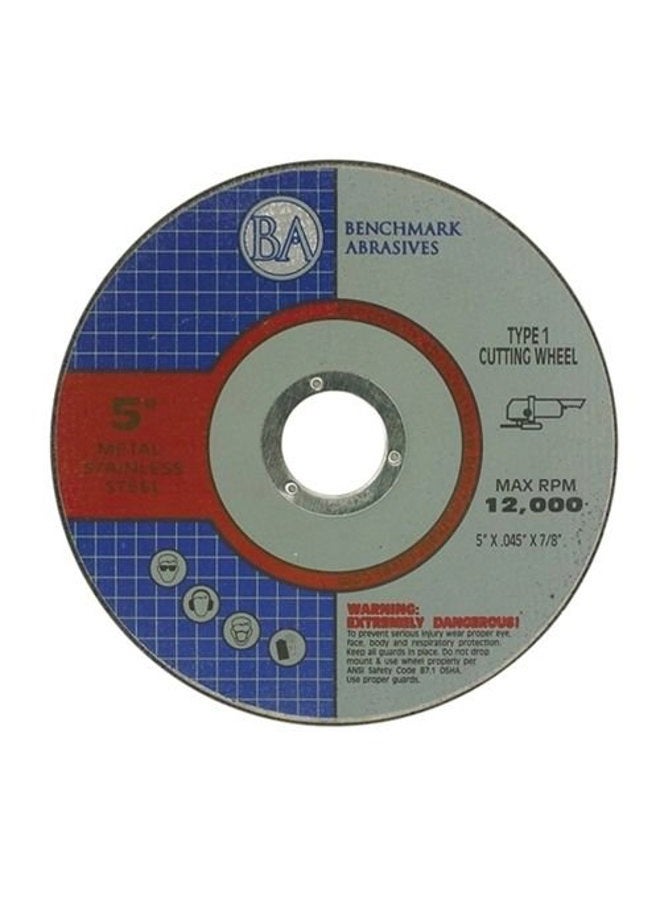 Benchmark Abrasives 5"x.045"x7/8" Pro Metal & Stainless Steel Cutting Cutoff Wheel - 25 Pack - Image 1