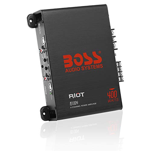 BOSS Audio Systems R1004 Riot Series 4 Channel Amplifier Car Audio - Class A/B, 400 High Output, 2-8 Ohm Stable, High/Low Level Inputs, Full Range - Image 1
