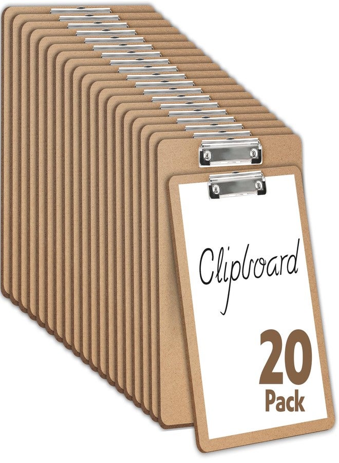 YesBes 20 Pack Clipboards Bulk, Clipboards for Classroom, Letter Size (9 x 12.5 Inch) Wooden Clipboard, Hardboard Office Clipboard, Classroom Supplies - Image 1