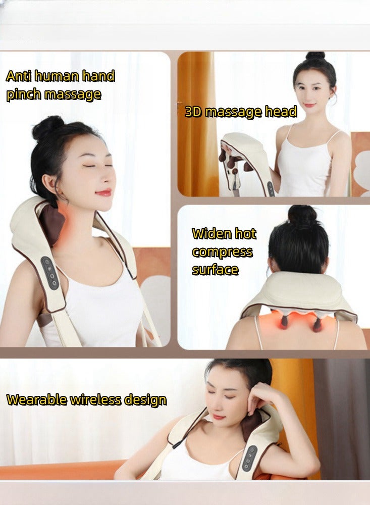 Trapezius muscle massager, shoulder and neck kneading, cervical spine massager, neck and shoulder multifunctional hot compress massage shawl - Image 3