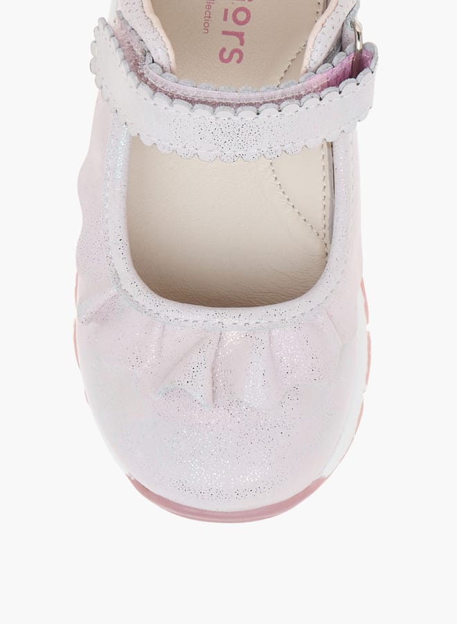 JUNIORS Textured Mary Jane Shoes with Hook and Loop Closure - Image 4