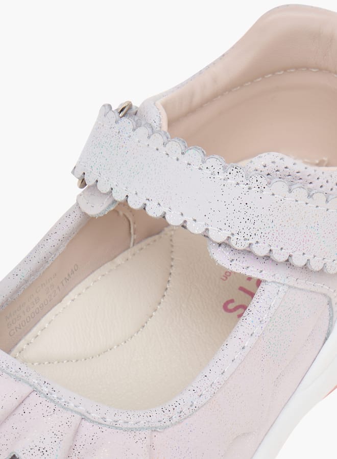 JUNIORS Textured Mary Jane Shoes with Hook and Loop Closure - Image 5