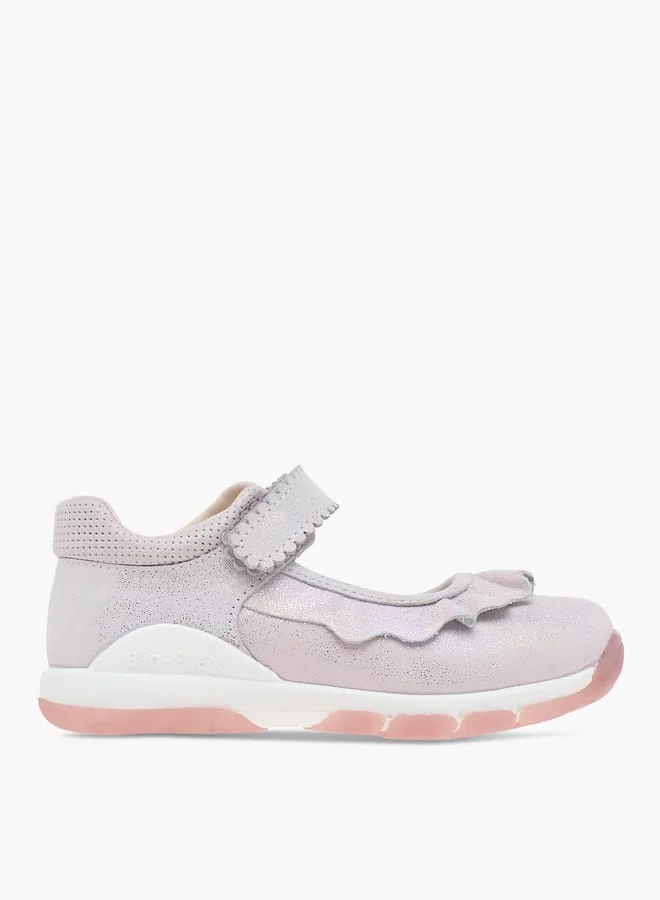 JUNIORS Textured Mary Jane Shoes with Hook and Loop Closure