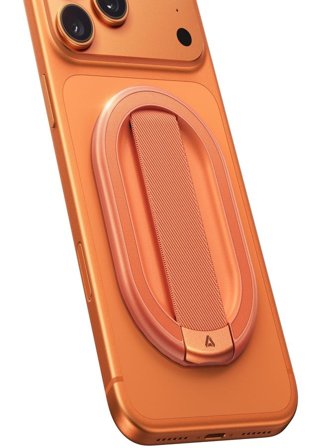 andobil [2025 All-New] Magnetic Phone Grip for Magsafe with Finger Strap [Comfortable & Durable] Magnetic Phone Ring Holder for MagSafe Accessories & iPhone 17 Air 16 Pro Max Plus 15 14 13 12, Orange - Image 1