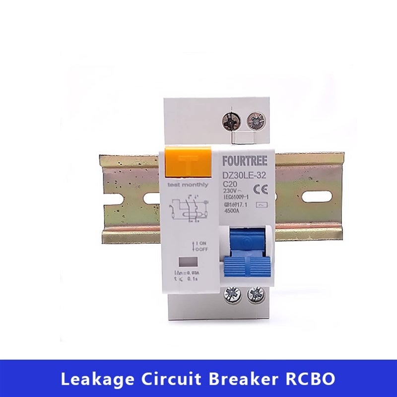 قاطع دائرة RCBO 10A 1P N 230V مع حماية من الحمل الزائد والدائرة القصيرة والتسرب - Image 5