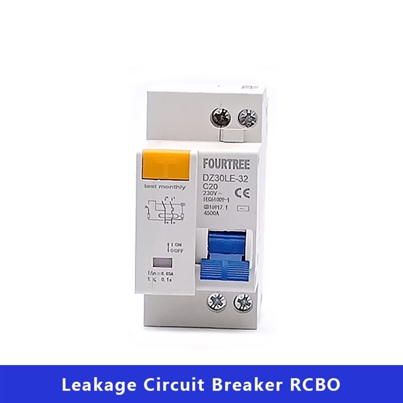 قاطع دائرة RCBO 10A 1P N 230V مع حماية من الحمل الزائد والدائرة القصيرة والتسرب - Image 3