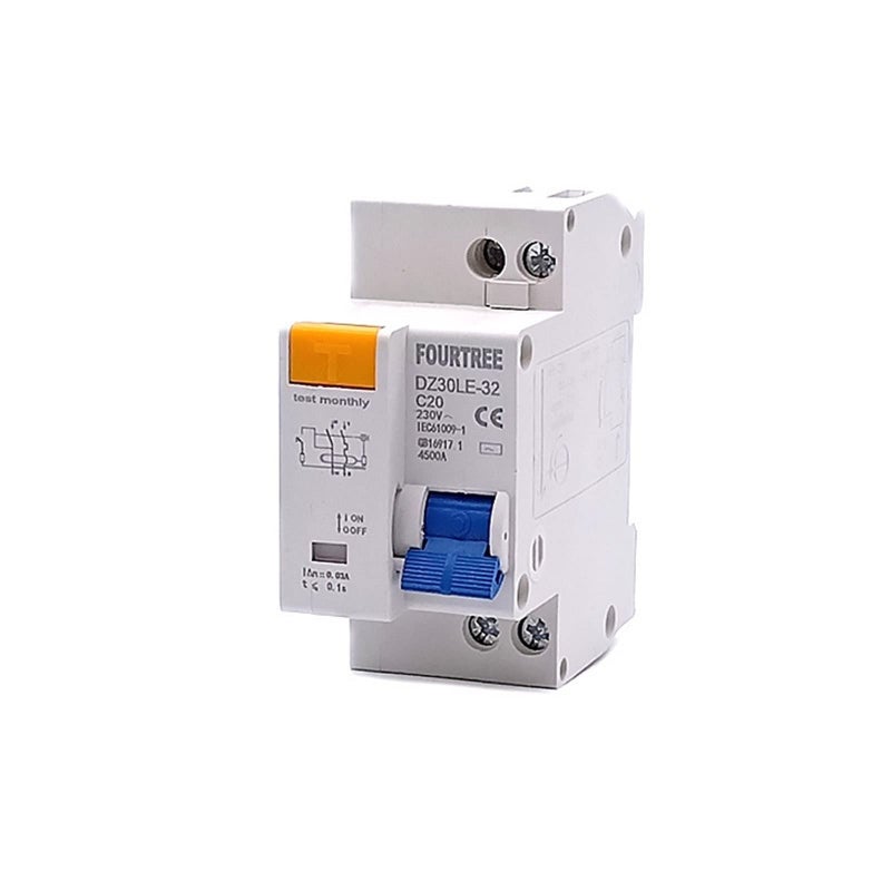 قاطع دائرة RCBO 10A 1P N 230V مع حماية من الحمل الزائد والدائرة القصيرة والتسرب - Image 2