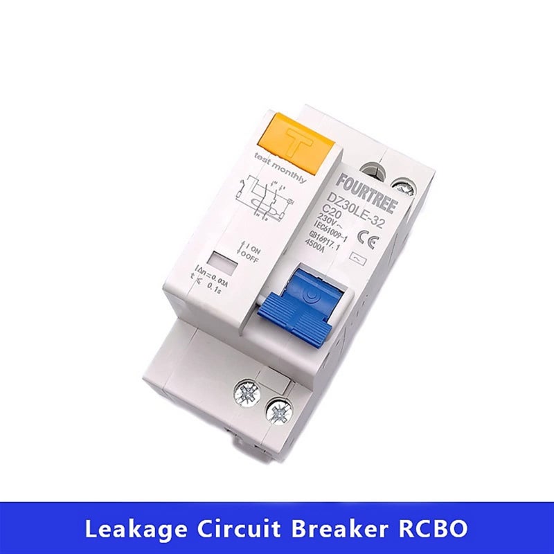 قاطع دائرة RCBO 10A 1P N 230V مع حماية من الحمل الزائد والدائرة القصيرة والتسرب - Image 4
