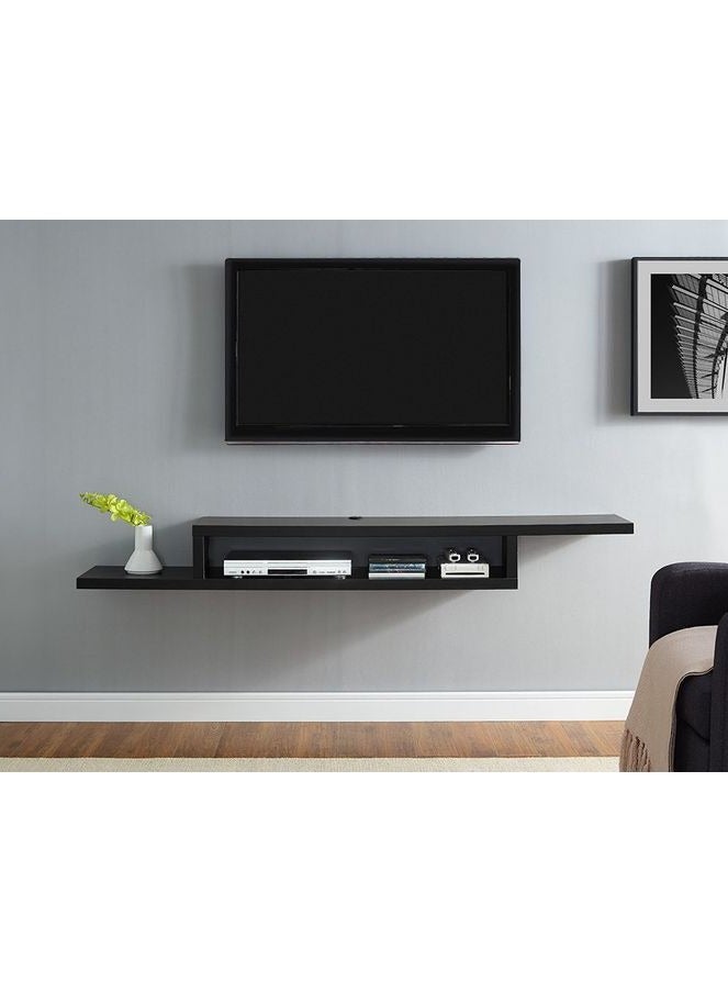 Gad Woods MDF Wood Wall TV Unit Black 110x24x18cm- Gad woods - Image 2