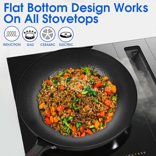 Souped Up Recipes 12.5 Inch Carbon Steel Wok For Electric, Induction and Gas Stoves (Lid, Spatula and User Guide Video Included) - Image 4