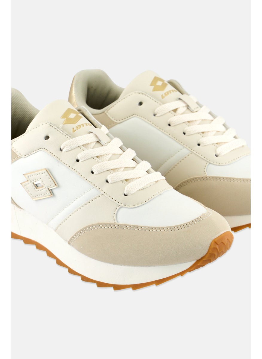 LOTTO Women Lace Up Outdoor Shoes, Beige  - Image 4
