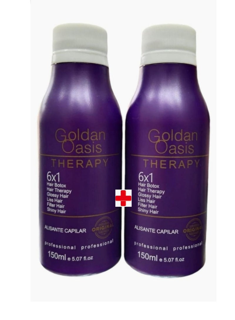 Golden Oasis Therapy liss Protein Brazilian 6 in1  150 ml ×2 - Image 1