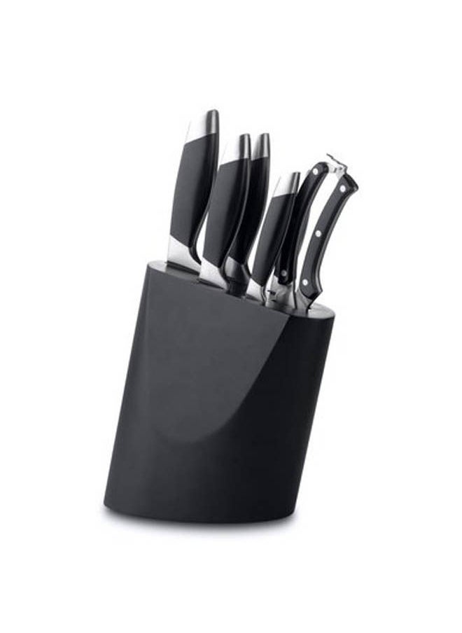 Berghoff - Kitchen 7 Piece Knife Block - Cooking Knife, Bread Knife, Meat Knife, Universal Knife,  Peeling Knife, Chicken Scissors, Wooden stand - Image 1