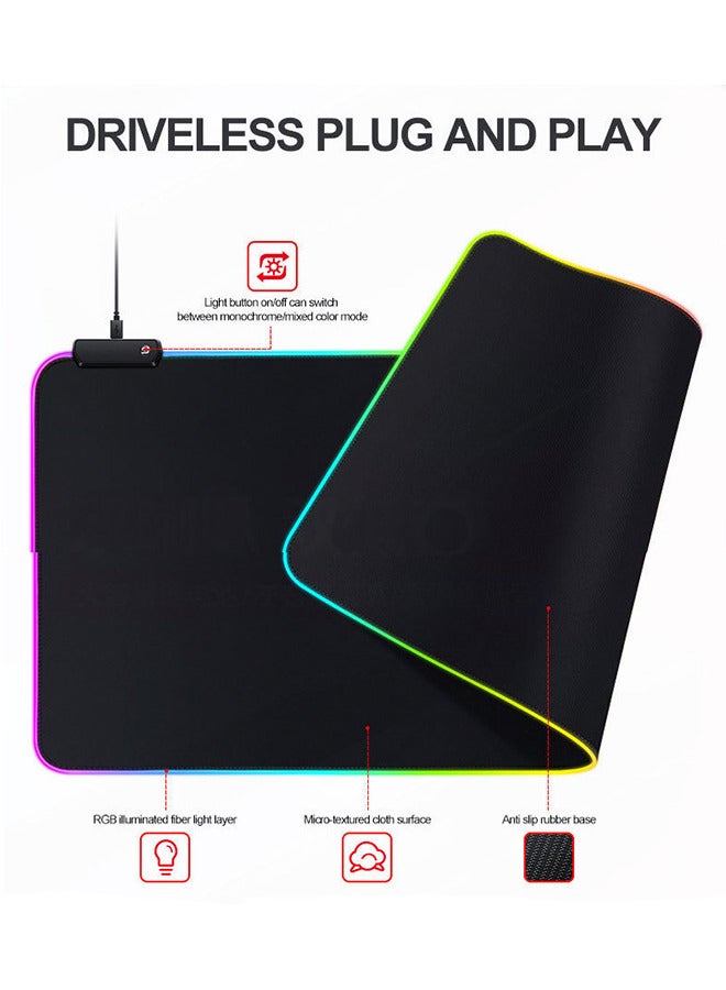 RGB Mouse Keyboard Pad Large Soft Led Extended MoUSe Pad - Image 2