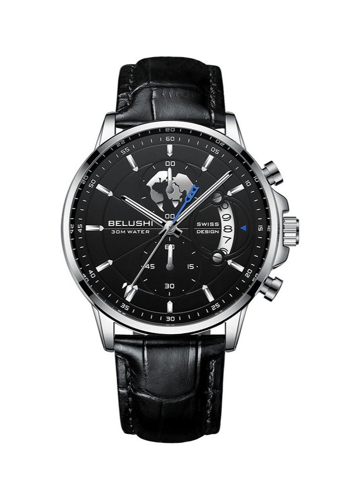 Belushi Men's Fashion Business Three-Eye Chronograph Quartz Watch  - Image 1