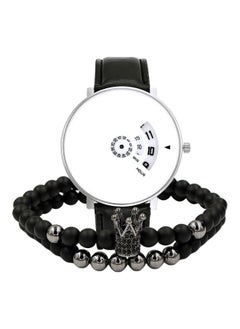 Men's 3-Piece Pointer Display Analog Watch With Bracelet Set NNSB03702711