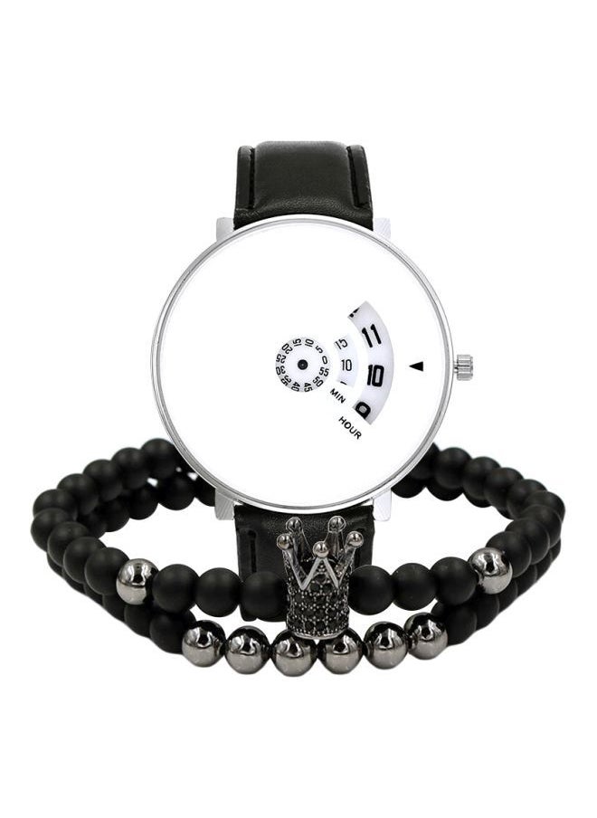 NIBEMINENT - Men's 3-Piece Pointer Display Analog Watch With Bracelet Set NNSB03702711 - Image 1