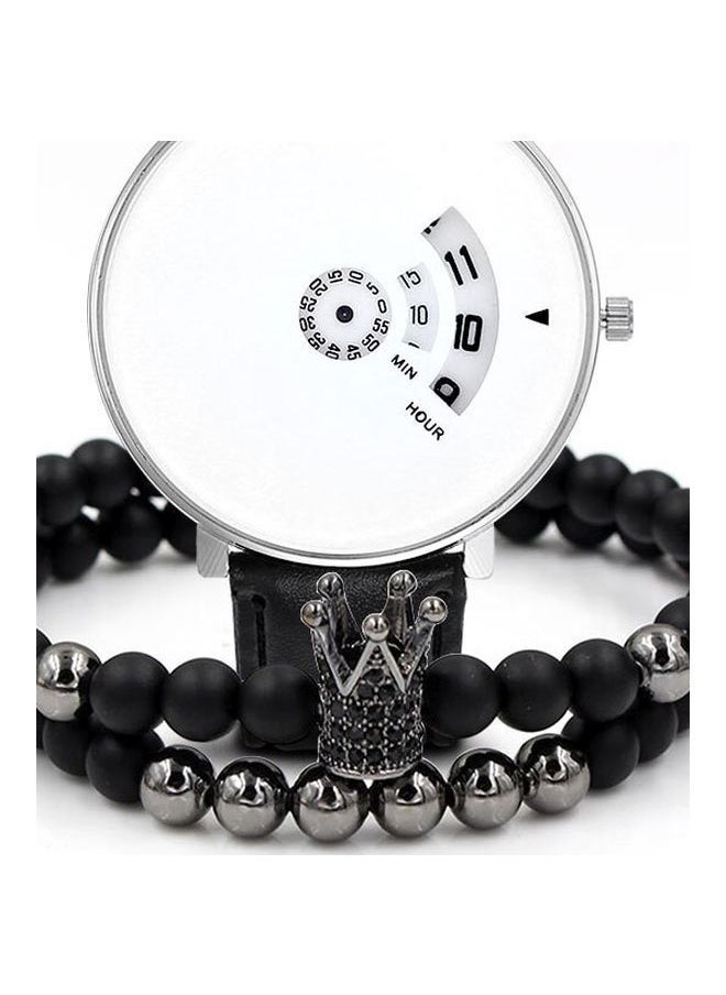 NIBEMINENT - Men's 3-Piece Pointer Display Analog Watch With Bracelet Set NNSB03702711 - Image 1