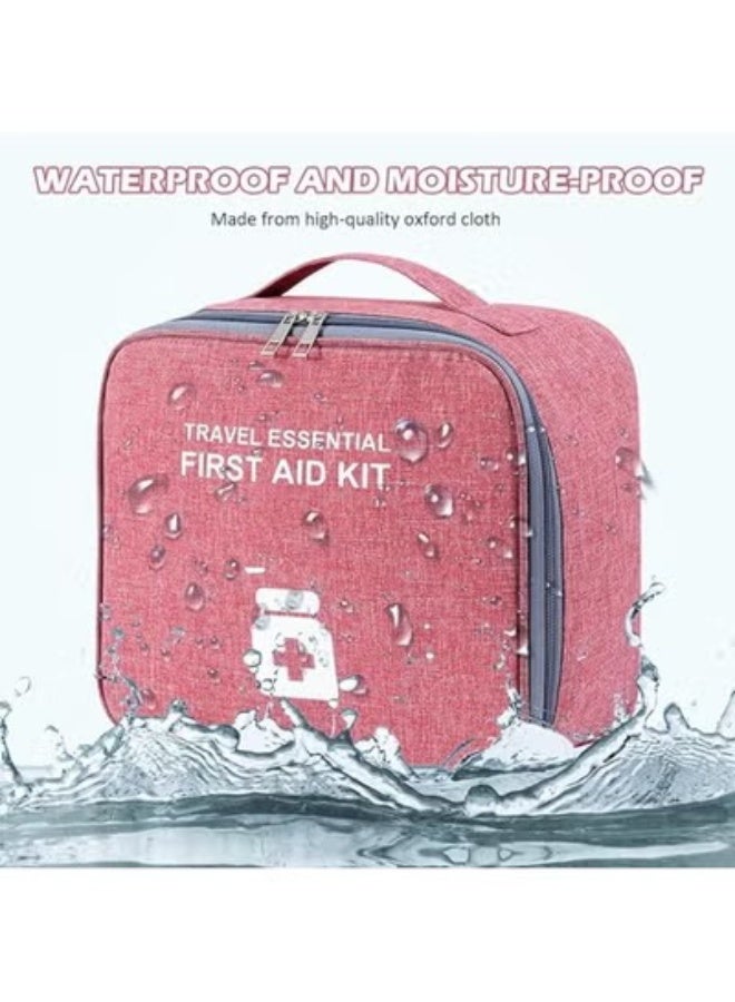 حقيبة إسعافات أولية فارغة للسفر – مثالية للطوارئ والتنقل والتنظيم الطبي(وردي) كود 6015 - Image 2