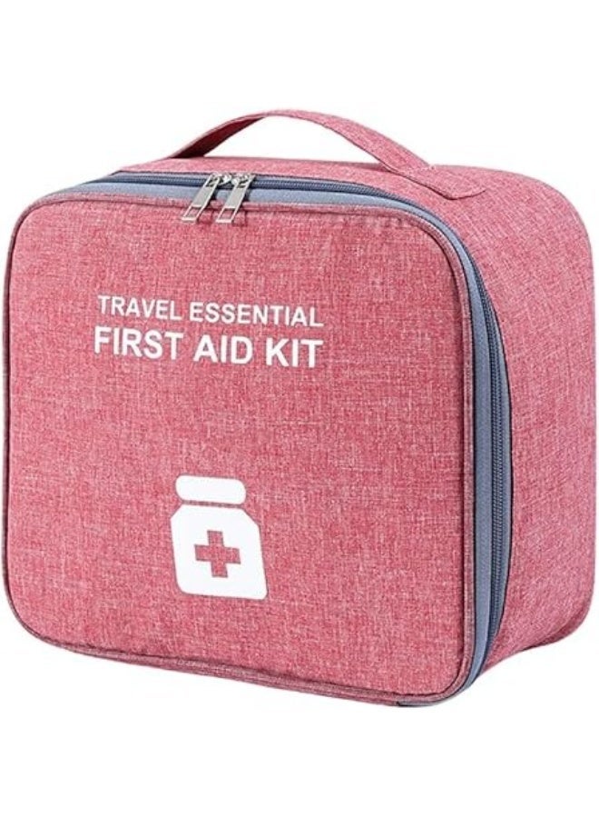 حقيبة إسعافات أولية فارغة للسفر – مثالية للطوارئ والتنقل والتنظيم الطبي(وردي) كود 6015 - Image 1