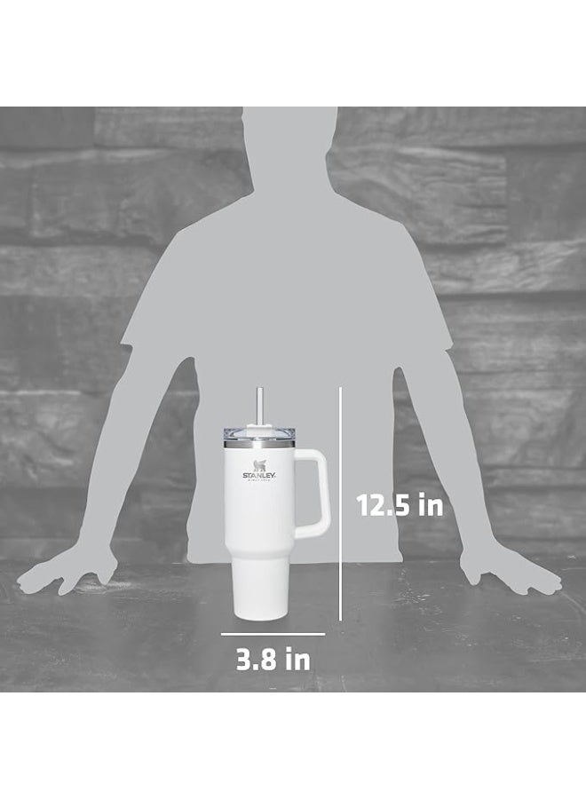 كوب Quencher H2.0 Flowstat معزول بالفراغ من الفولاذ المقاوم للصدأ مع غطاء وقشة للمياه والشاي المثلج والقهوة والعصائر والمزيد، سعة 1.18 لتر، ستانلي