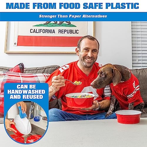 GoBig Red Party Cup Bowls - 30 Large Disposable Plastic Bowls - Image 5