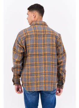 Sovereign Code Men Regular Fit Plaid Shirt Jackets, Grey  - Image 3