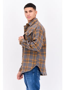 Sovereign Code Men Regular Fit Plaid Shirt Jackets, Grey  - Image 2