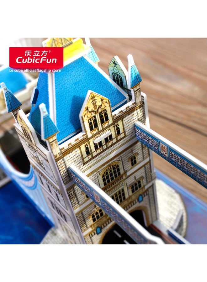 Lecube 3D Three-dimensional Puzzle Creative Children's Toy Gift DIY Dubai Hotel World Famous Building Model-Color:C240h Bartlow House - Image 4