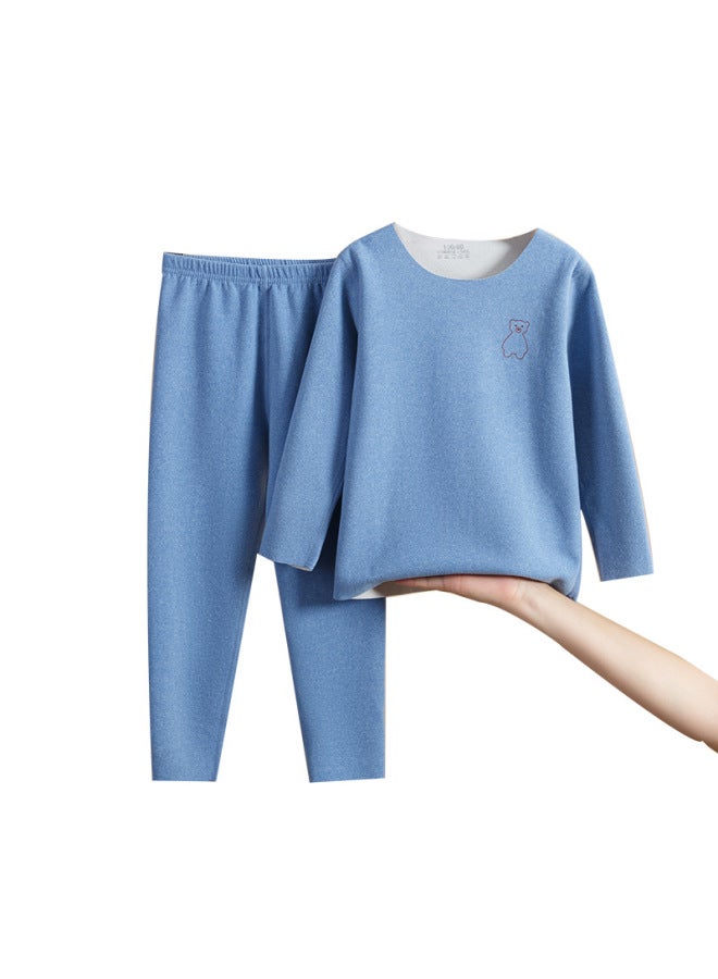 مجموعة الملابس الداخلية الحرارية للطفل في الخريف والشتاء، بنطلونات أطفال ألمانية، لونجونز من الفرو، قميص مبطن متوسط وكبير للأطفال، بيجاما - Image 5