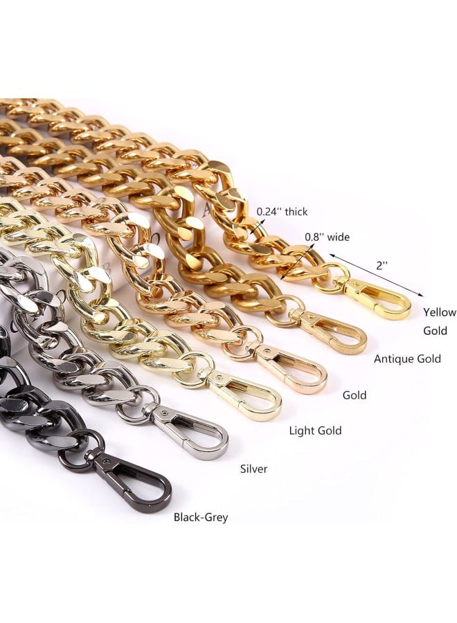 Yichain 25 Inch Trendy Chunky Large Metal Chains Purse Handle Shoulder Strap Replacement for Handbag (Antique Gold)  - Image 5