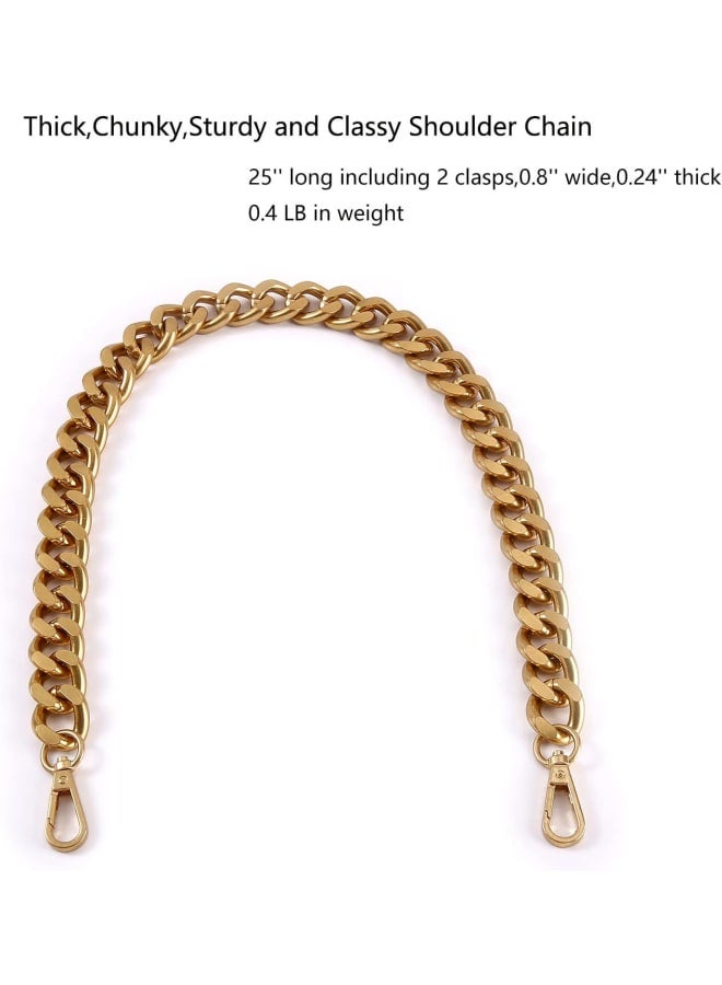 Yichain 25 Inch Trendy Chunky Large Metal Chains Purse Handle Shoulder Strap Replacement for Handbag (Antique Gold)  - Image 2